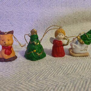Vintage miniature porcelain Christmas ornaments- 4 pieces